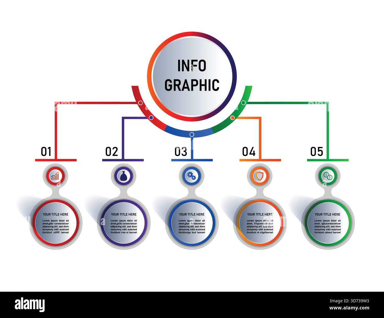 Circle arrows diagram infographic Can be used for presentations banner, workflow layout, process diagram, flow chart, info graph Stock Vector