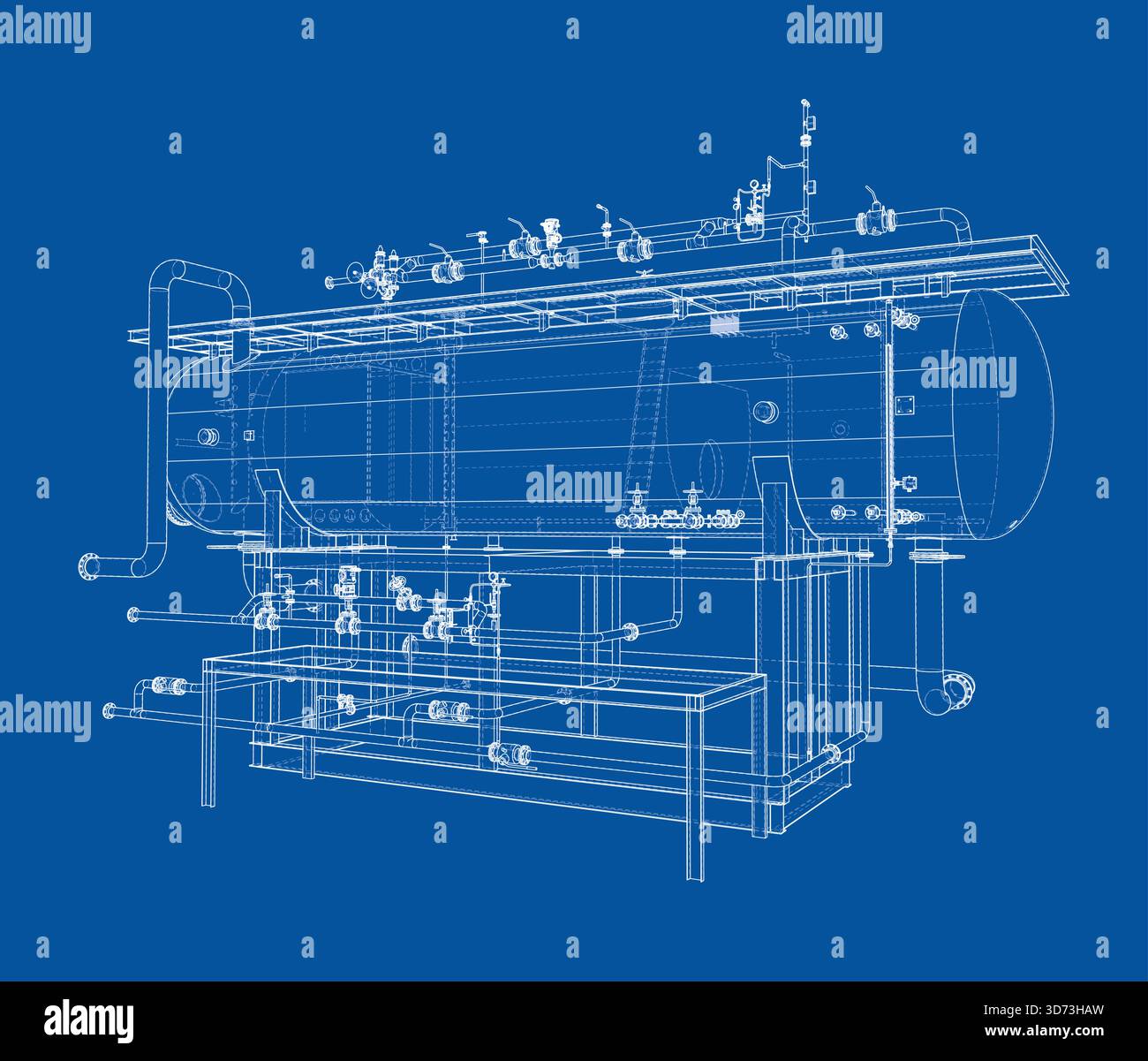 Industrial Boiler Blueprint. Vector Stock Vector Image & Art - Alamy
