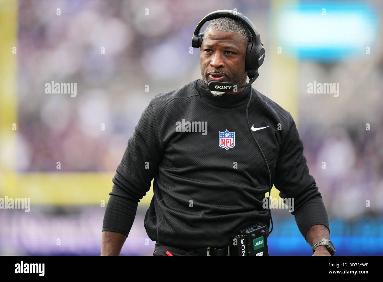New York Jets head coach Aaron Glenn watches from the sideline during ...