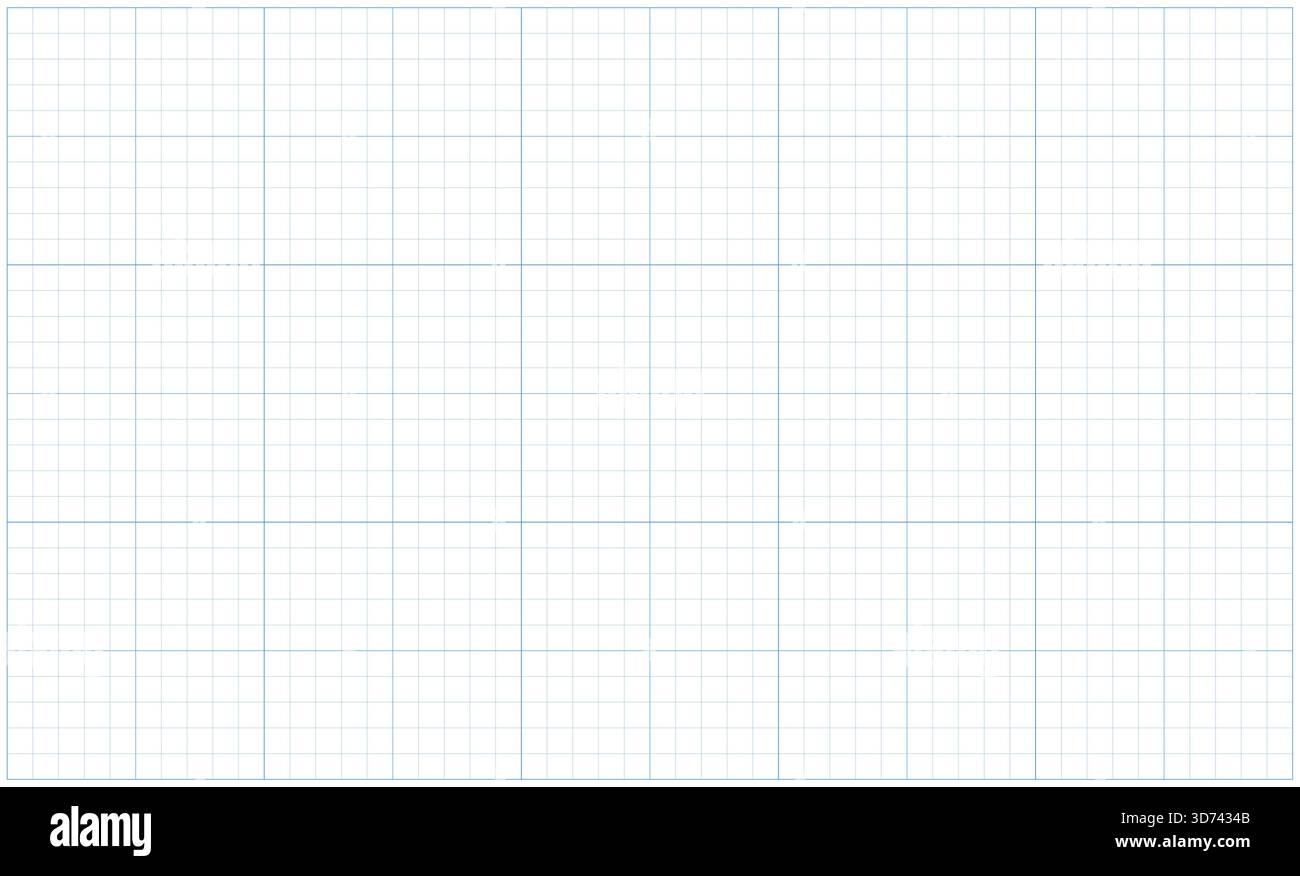 Blue grid dotted texture on white. Typographical template to make notebook production. Mathematics dashed grid pattern. . Wide squared paper. Blue Stock Vector