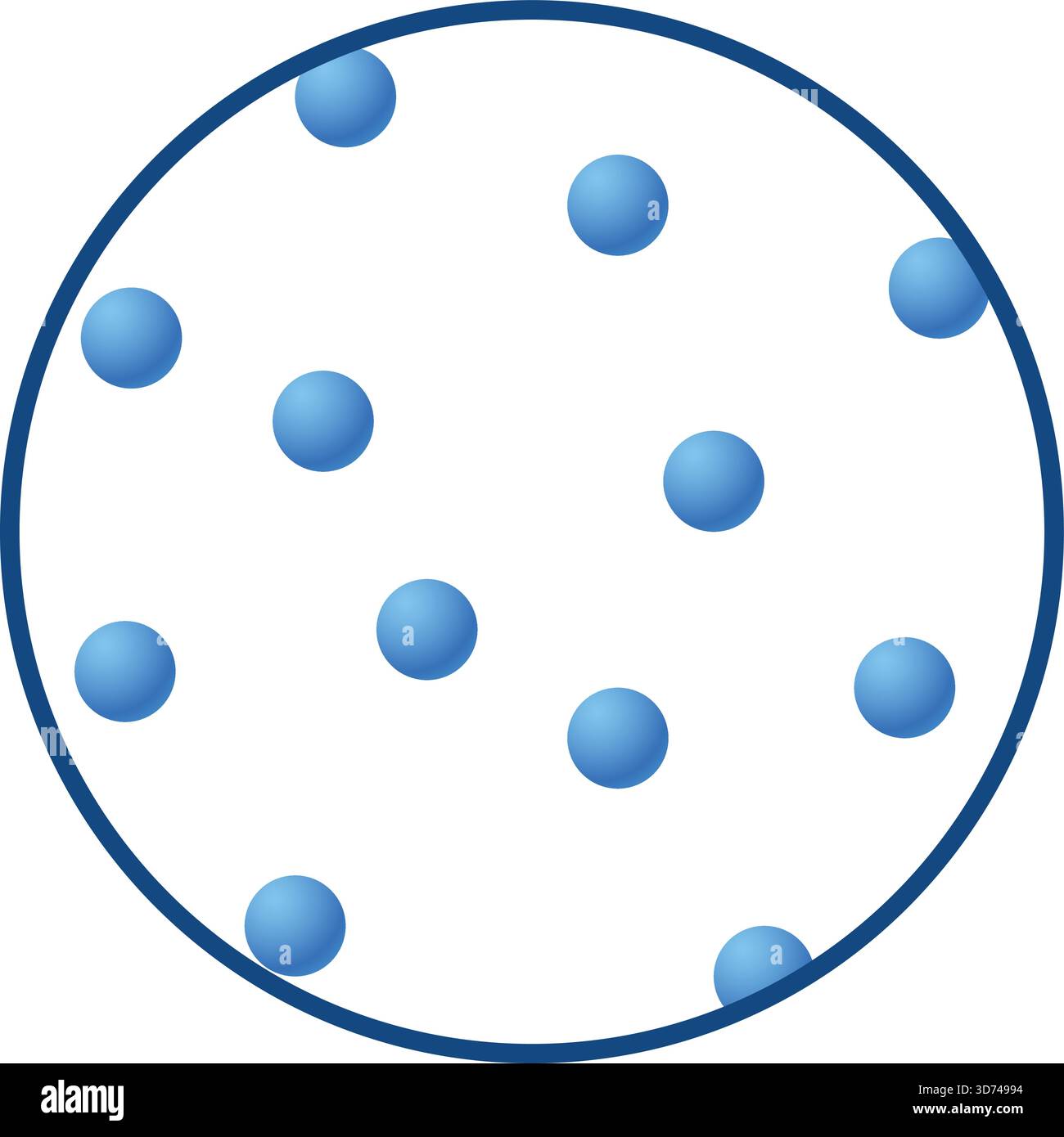A blue circle with many blue dots in it Stock Vector