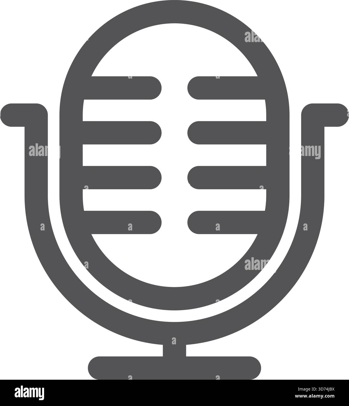 A microphone with a black and white design. The microphone is a symbol of communication and expression. It is a tool that allows people to share their Stock Vector