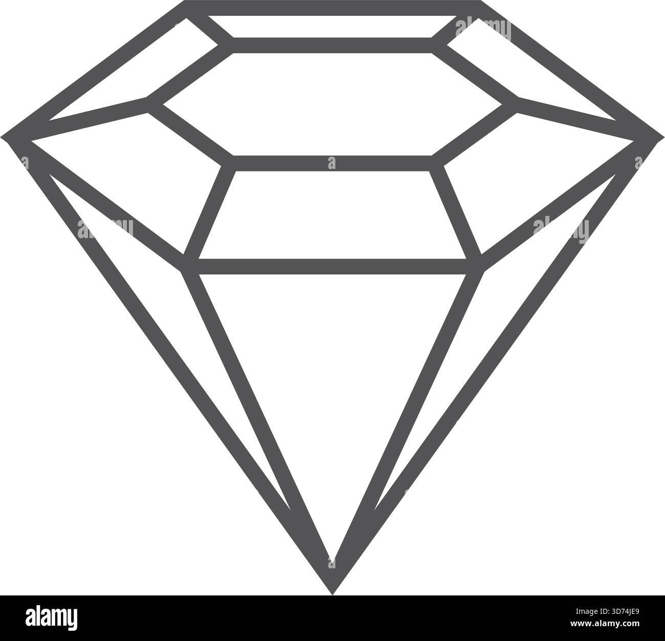 A diamond is drawn in black and white. The diamond is a simple shape ...