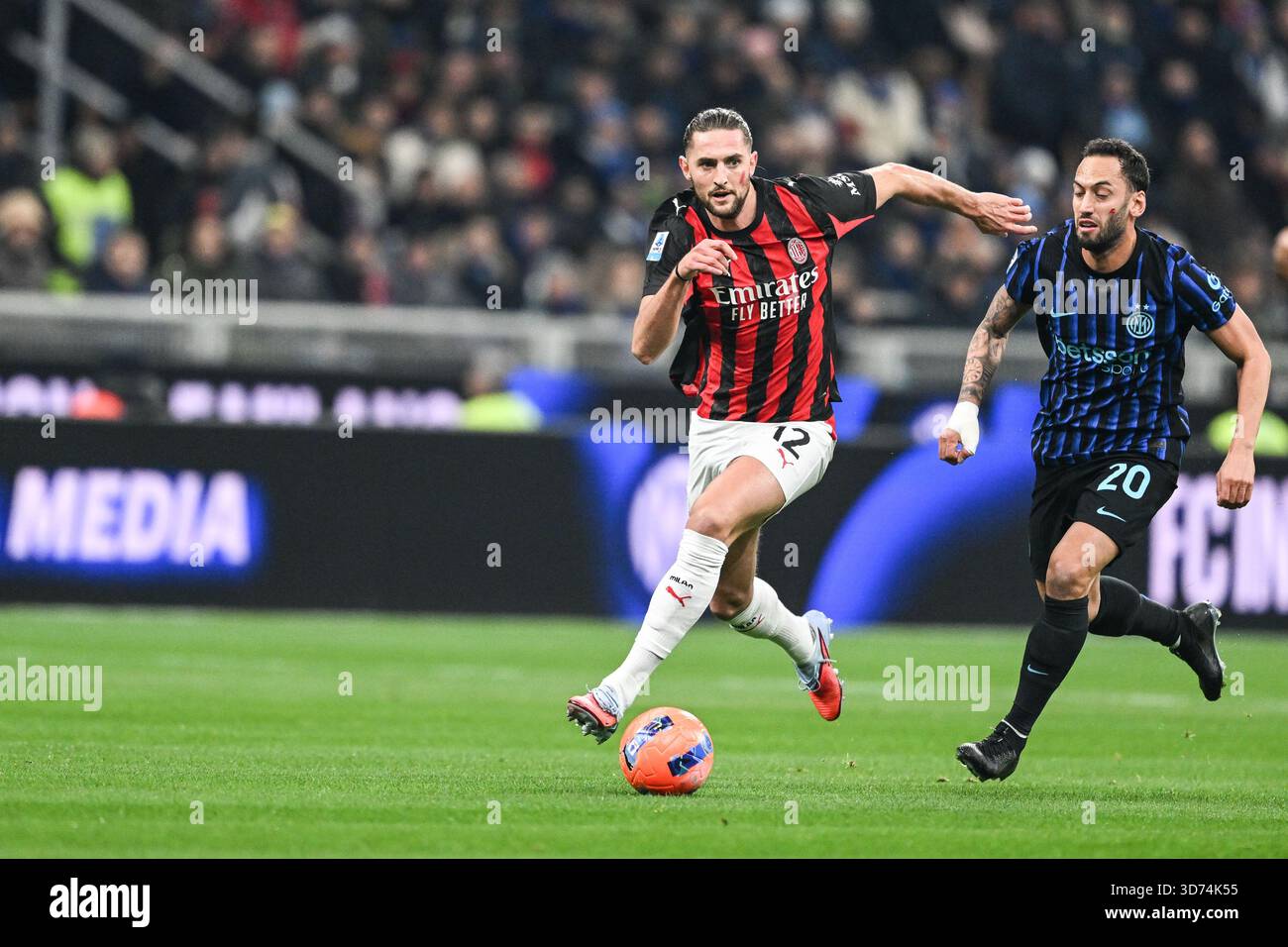 Adrien Rabiot of AC Milan in action during the Italian Serie A football ...