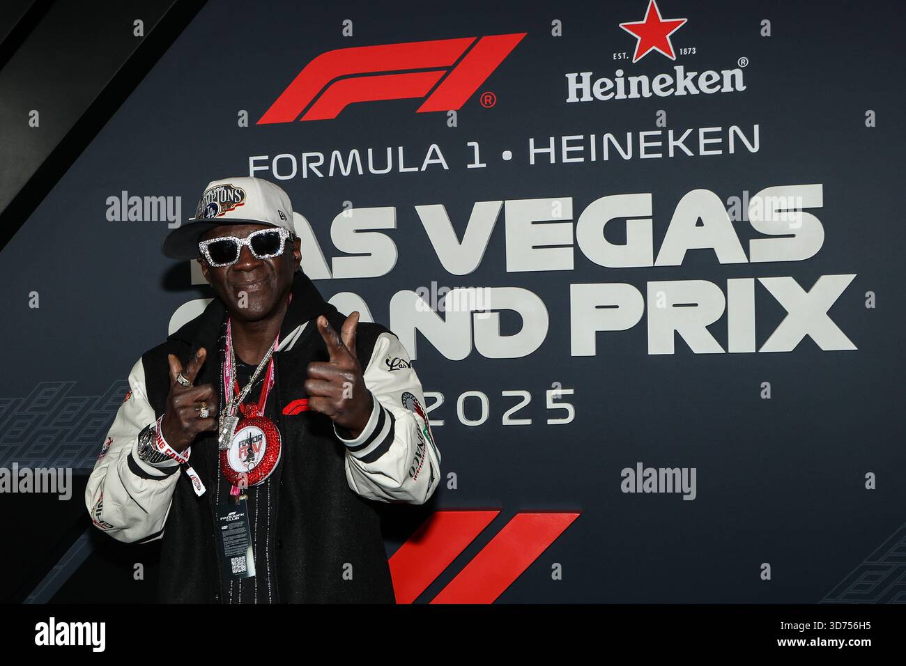 November 22, 2025: Rapper Flavor Flav poses for a photo on the red ...