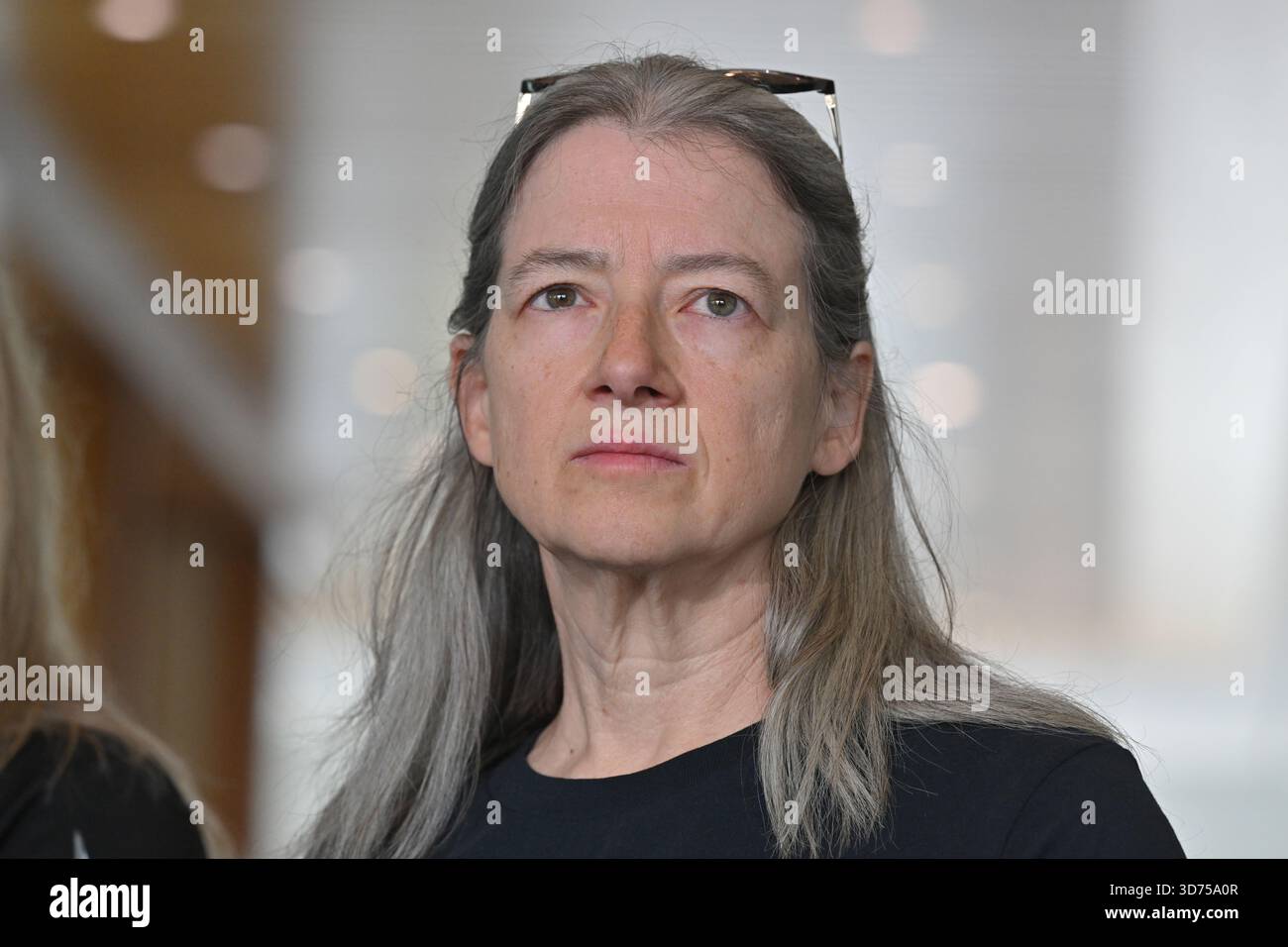 Rail, Tram and Bus Union (RTBU) member Cathy Birch at a press ...