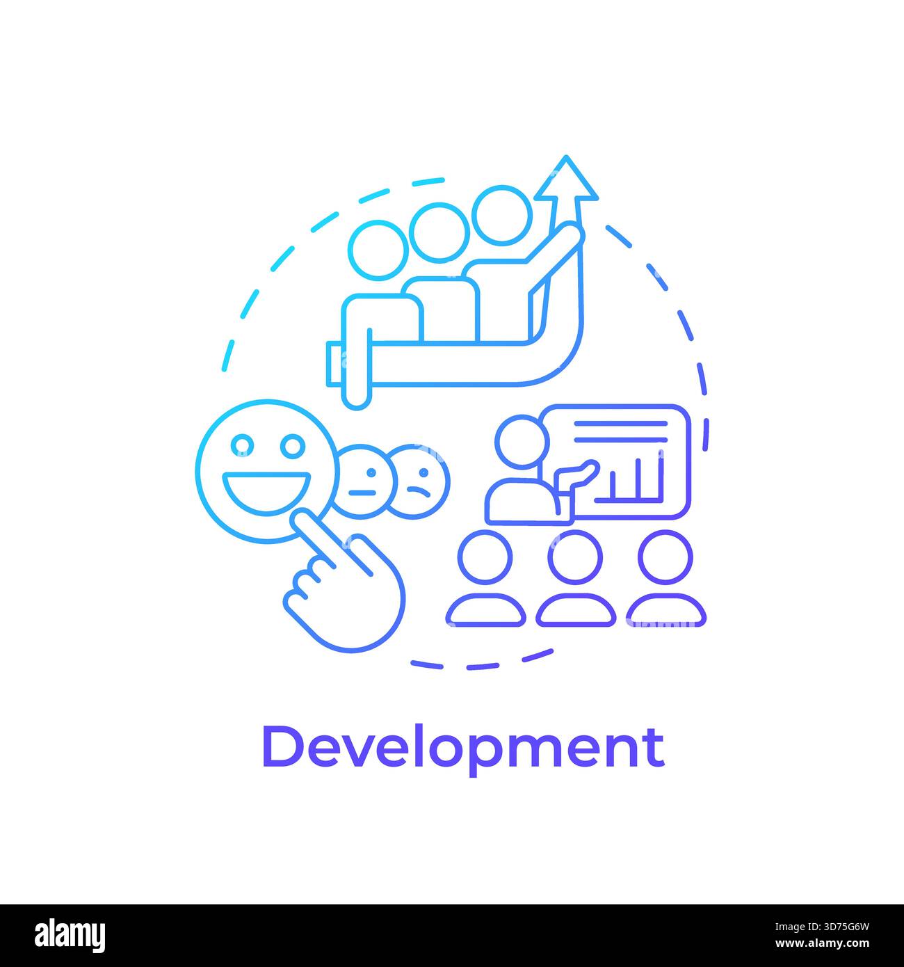 Development blue gradient concept icon Stock Vector