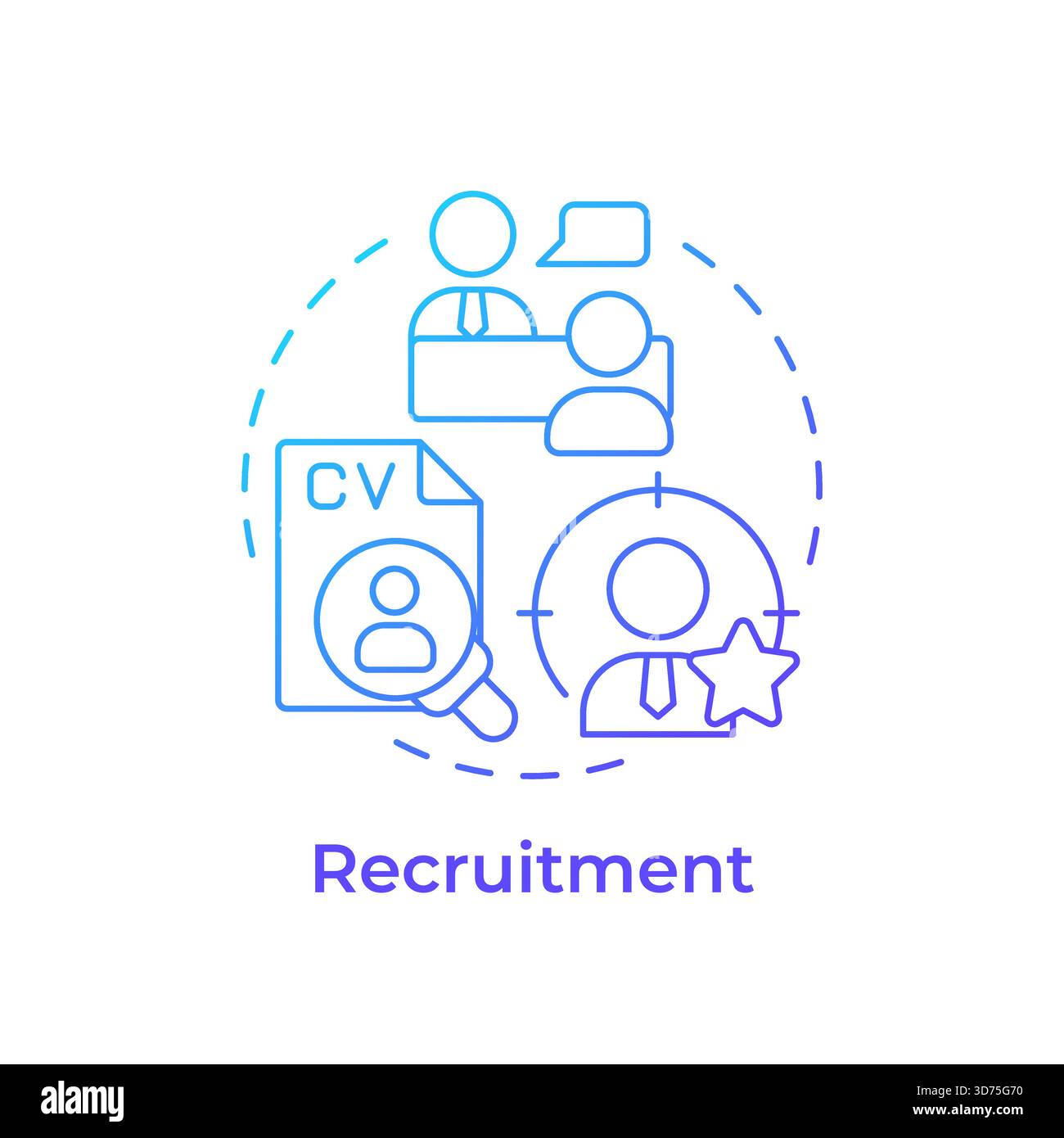 Recruitment blue gradient concept icon Stock Vector