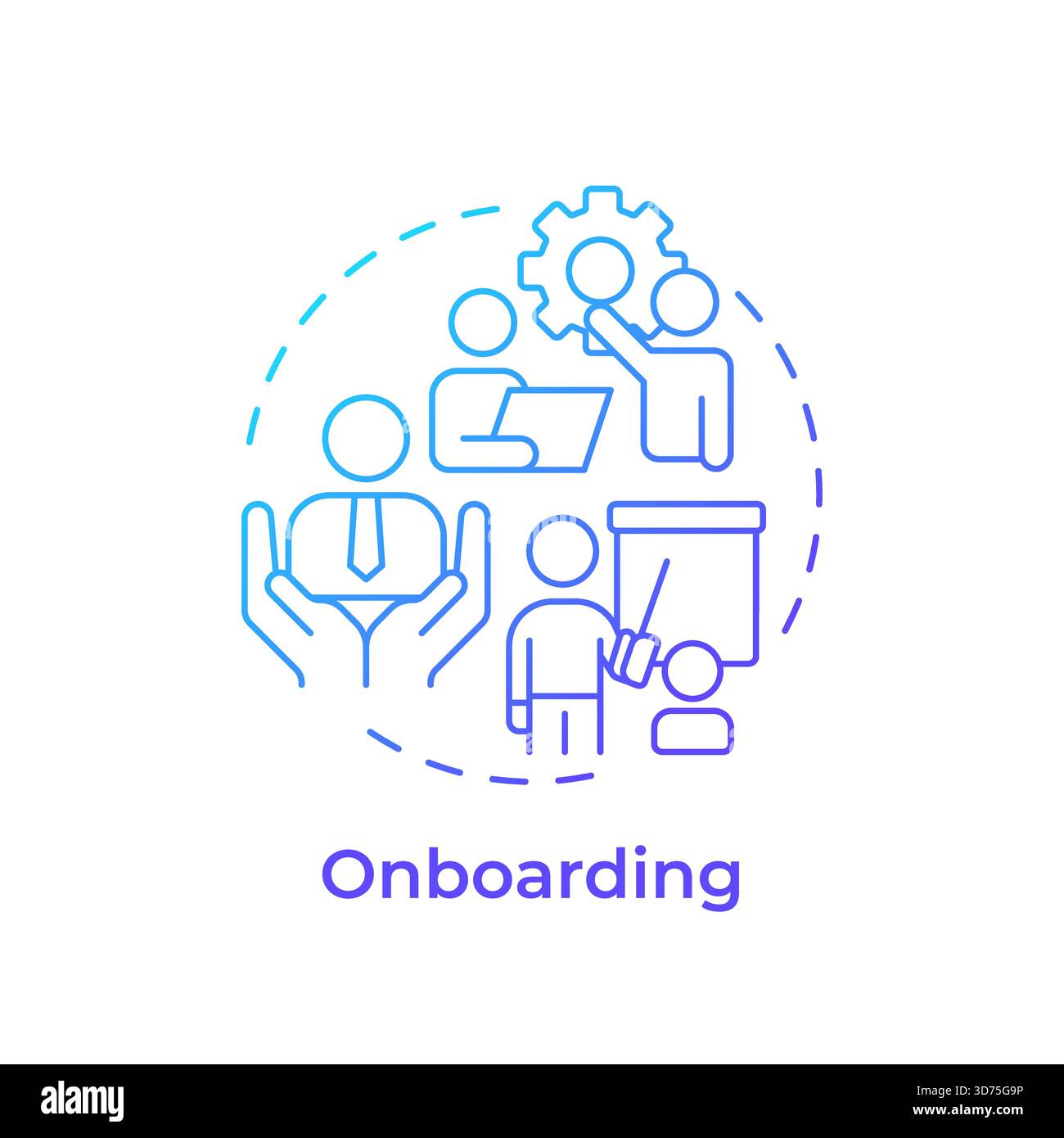 Onboarding blue gradient concept icon Stock Vector