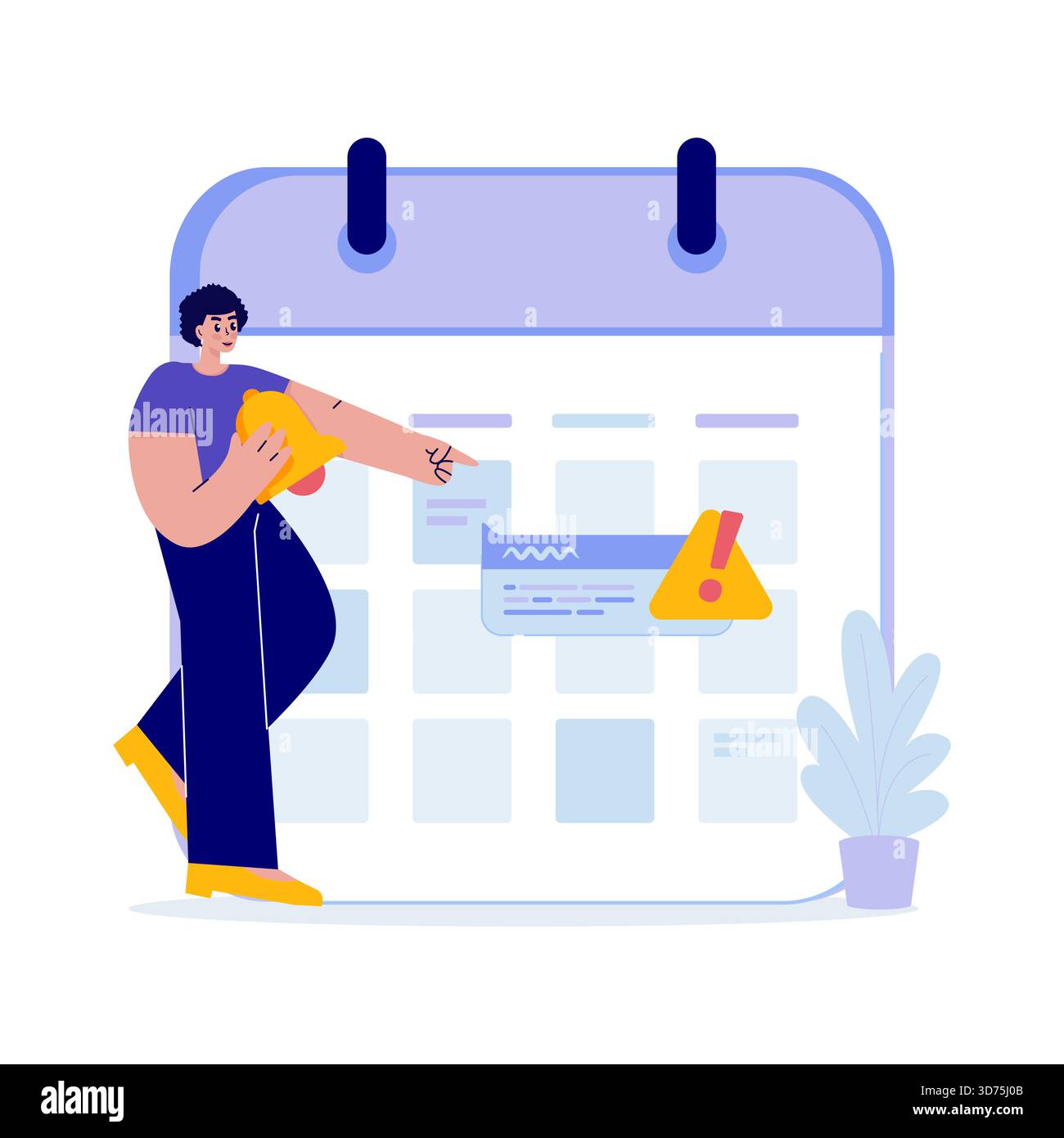 Work Deadline Notification Reminder Vector Illustration Stock Vector