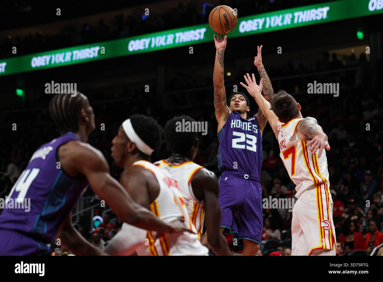 Tree Mann Charlotte Hornets guard Tre Mann (23) shoots during the first half of ...