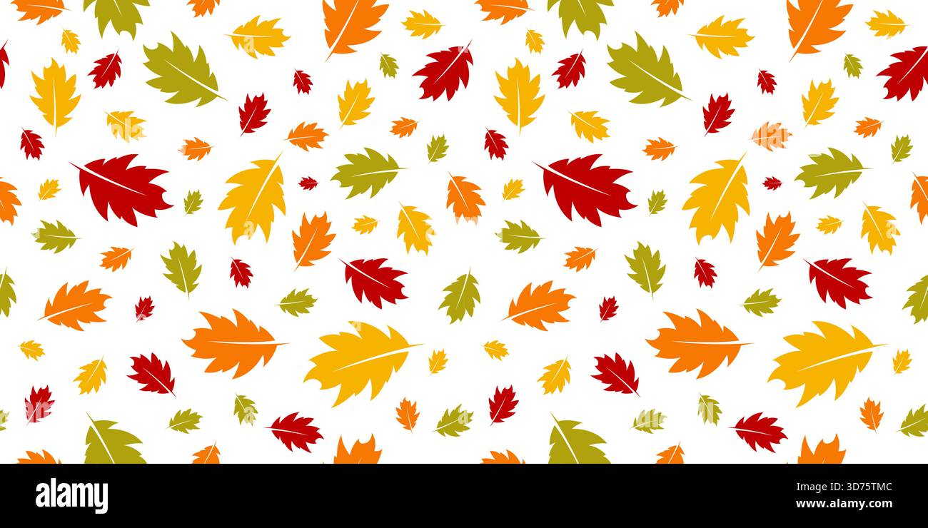 autumn leaves seamless pattern design Stock Vector