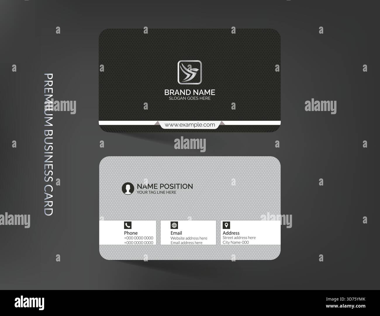 Double-sided business card design template, Creative and clean corporate business card Stock Vector