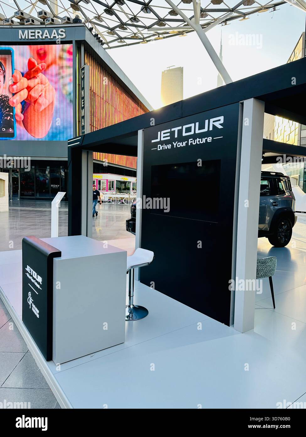Jetour Car Display - Smartphone Captured Stock Image