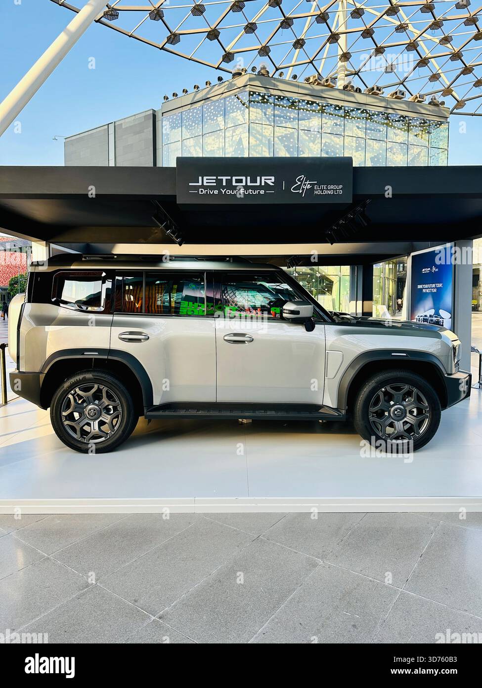 Jetour Car Display - Smartphone Captured Stock Image