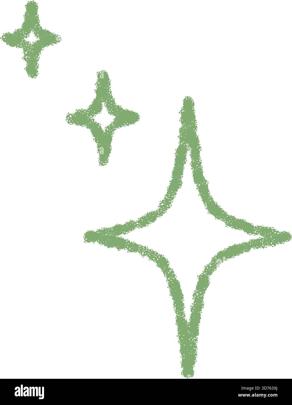 Crayon Outline Star Festive Sparkle Stock Vector
