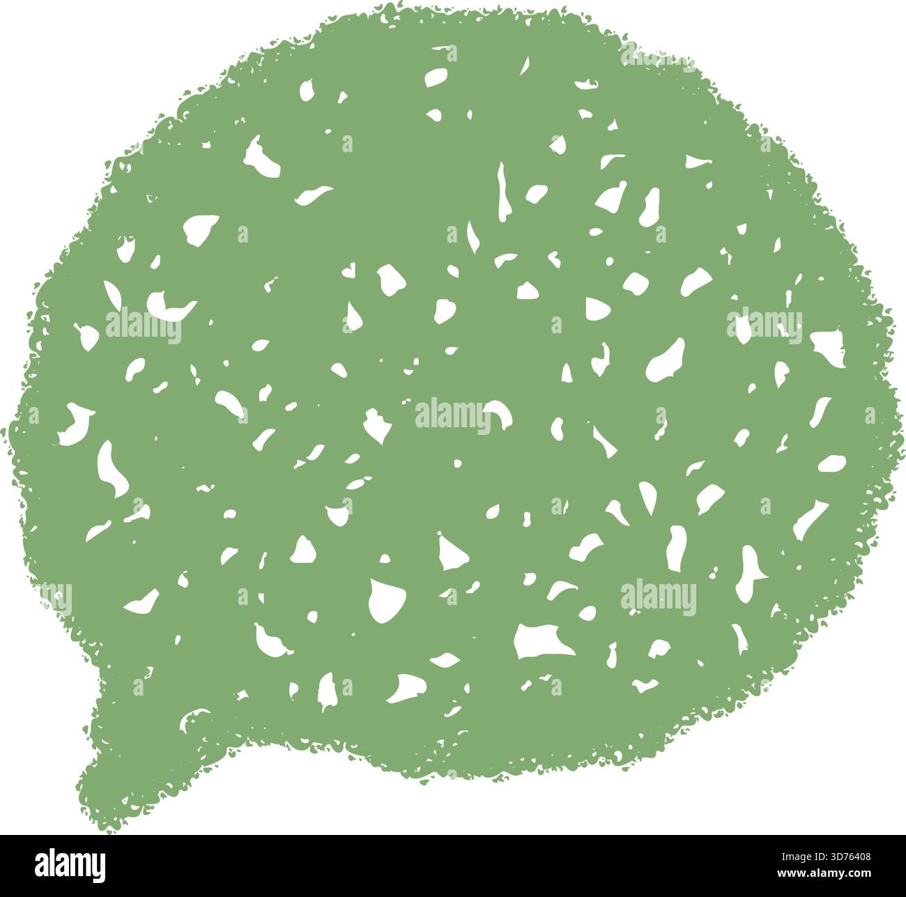 Green Crayon Scribble Speech Bubble Stock Vector