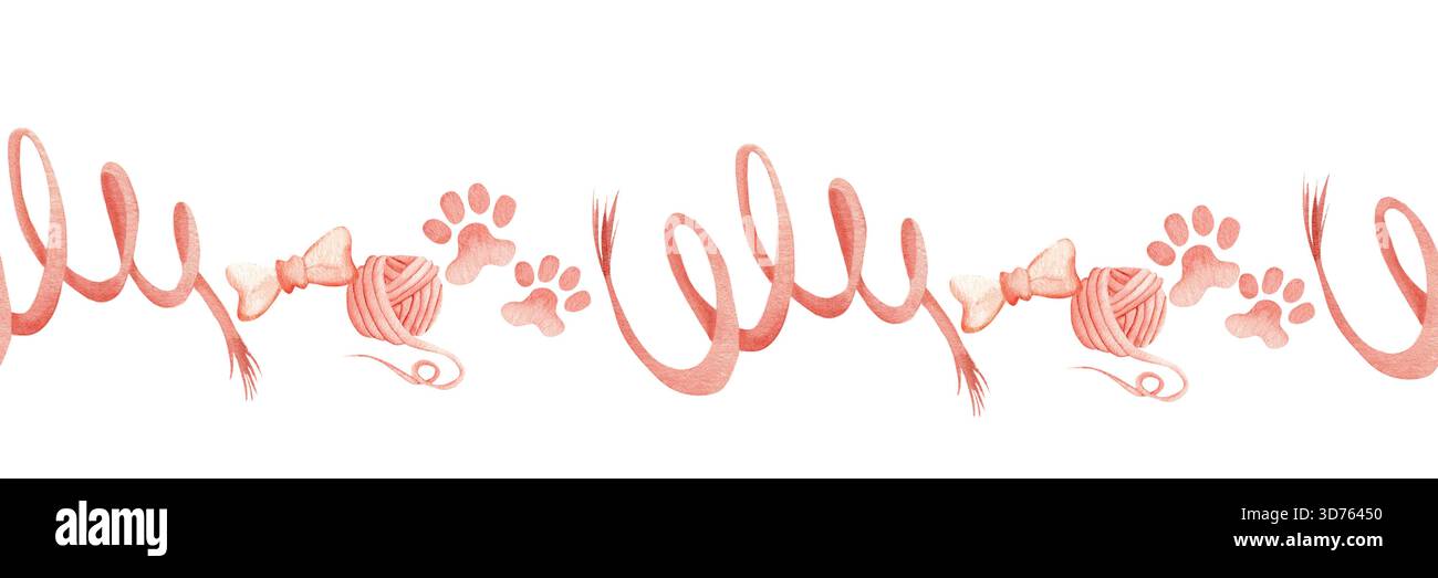 Seamless border pink ribbon hi-res stock photography and images - Alamy
