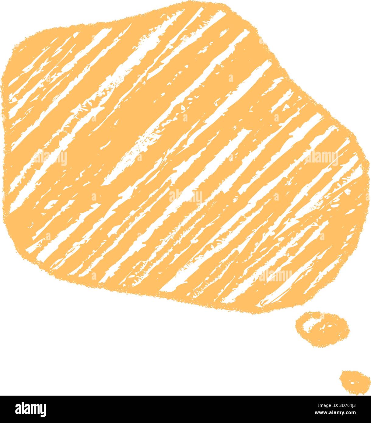 Orange Crayon Scribble Speech Balloon Sketch Stock Vector