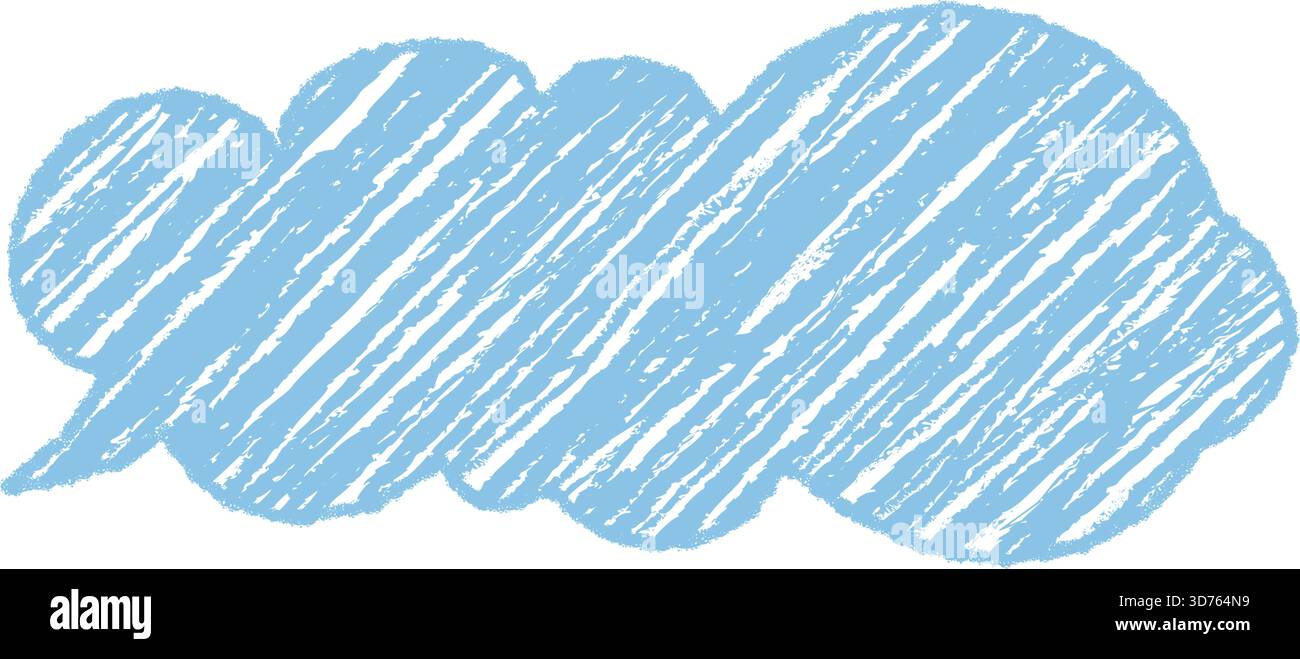 Diagonal Chalk Scribble Cloud Speech Bubble Stock Vector