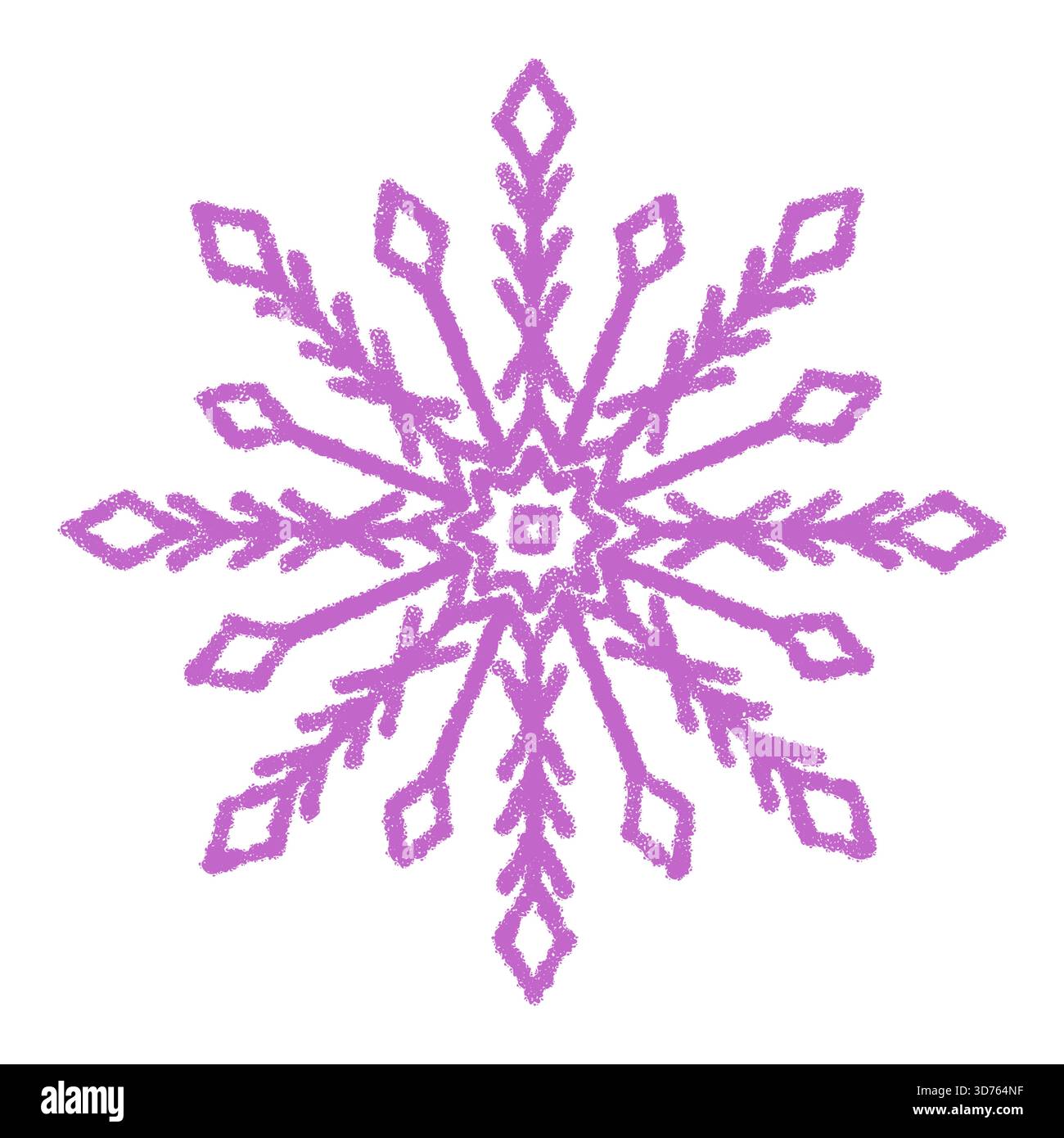 Purple Chalk Snowflake Crystal Symbol Stock Vector
