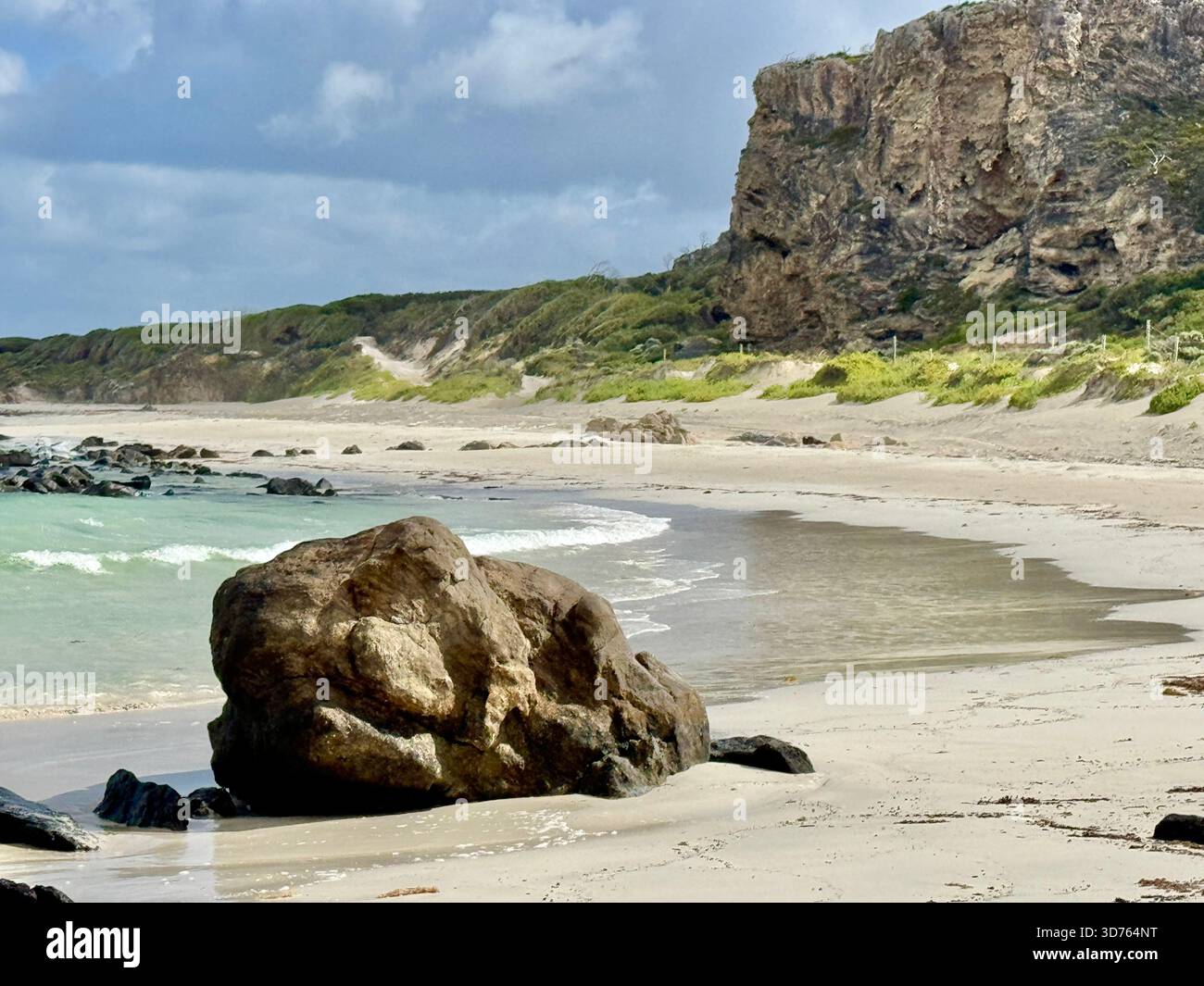 Rugged rocky granite coastline at Kilcarnup Beach along Leeuwin-Naturaliste National Park Margaret River region Southwest Western Australia - Smartphone Captured Stock Image