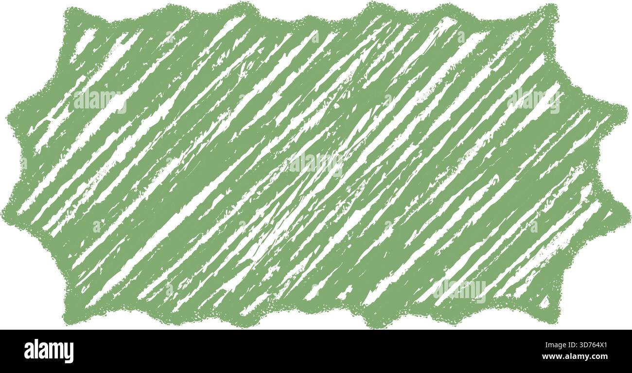 Wavy Crayon Rectangle Border Groovy Retro Stock Vector