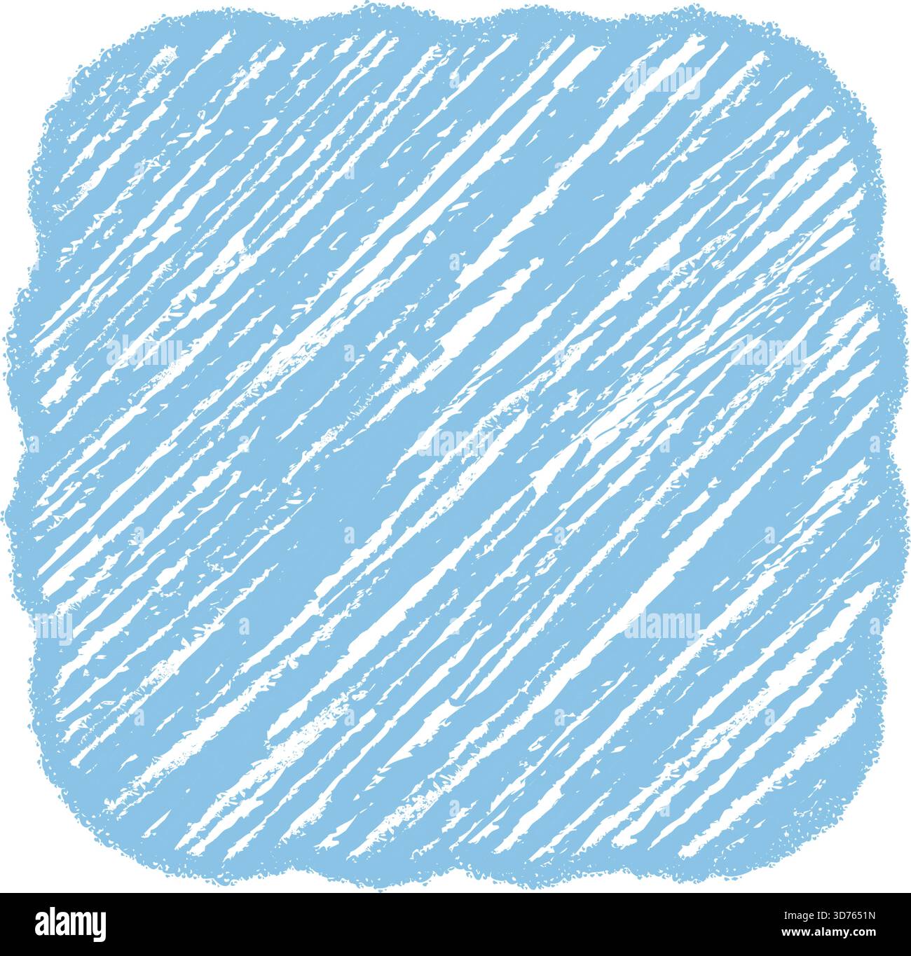 Groovy Blue Rectangle Crayon Sketched Shape Stock Vector