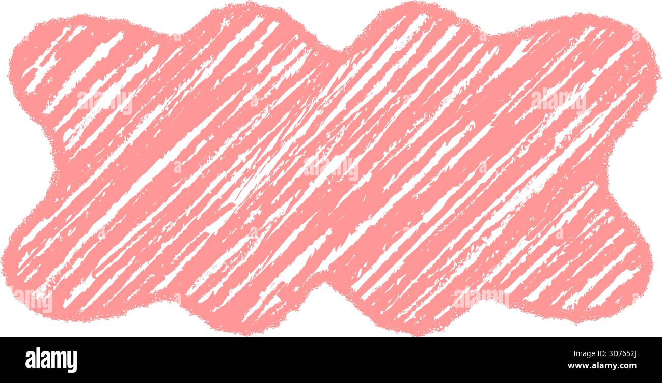 Groovy Crayon Scallop Rectangle Wavy Border Stock Vector