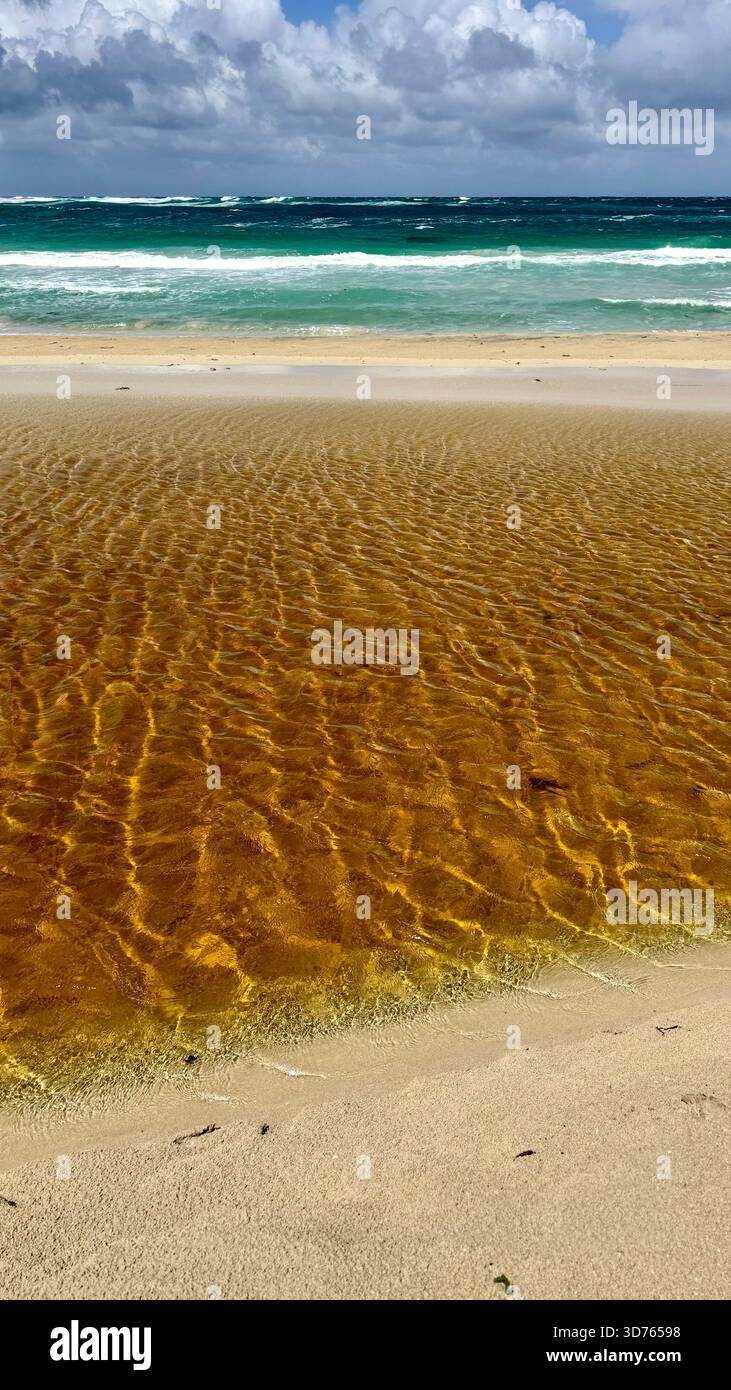 Margaret River Mouth Beach created by sand bar between the river and the Indian Ocean Margaret River Western Australia - Smartphone Captured Stock Image