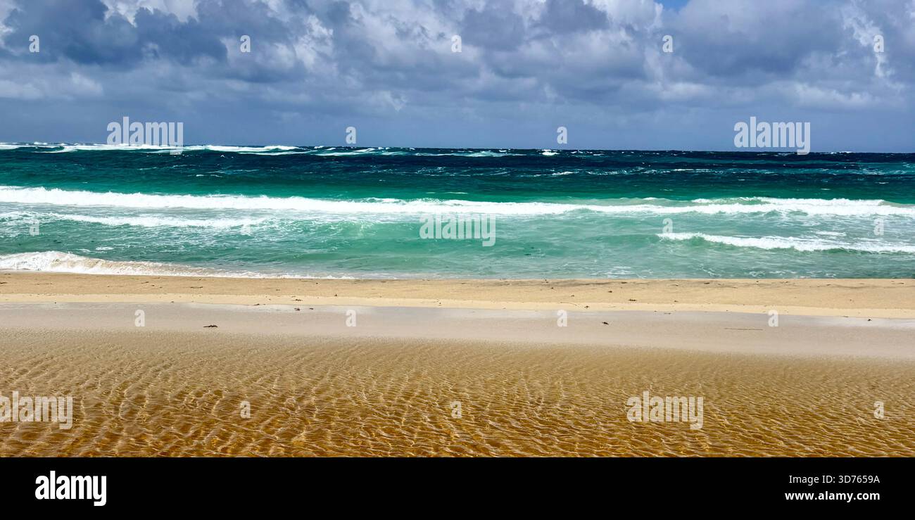 Margaret River Mouth Beach created by sand bar between the river and the Indian Ocean Margaret River Western Australia - Smartphone Captured Stock Image