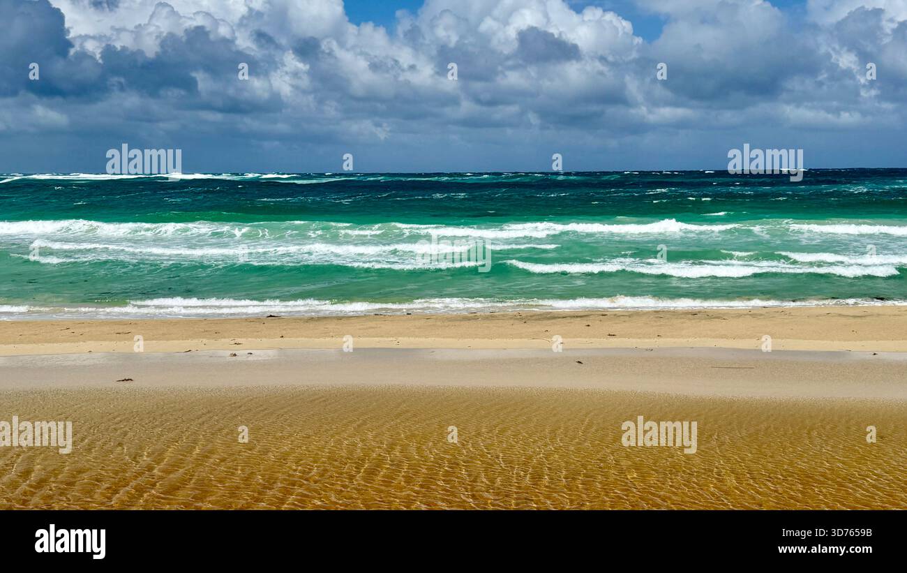 Margaret River Mouth Beach created by sand bar between the river and the Indian Ocean Margaret River Western Australia - Smartphone Captured Stock Image