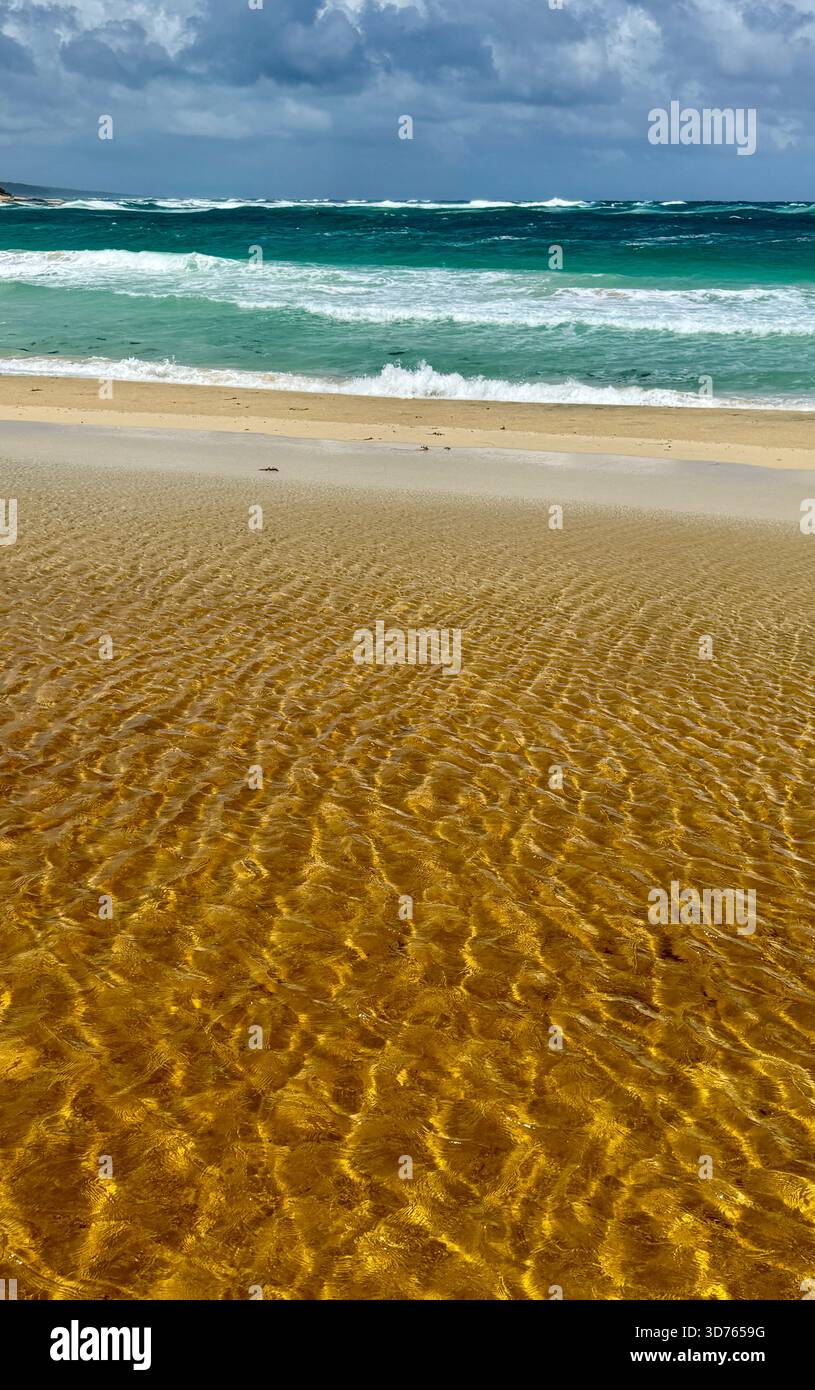 Margaret River Mouth Beach created by sand bar between the river and the Indian Ocean Margaret River Western Australia - Smartphone Captured Stock Image