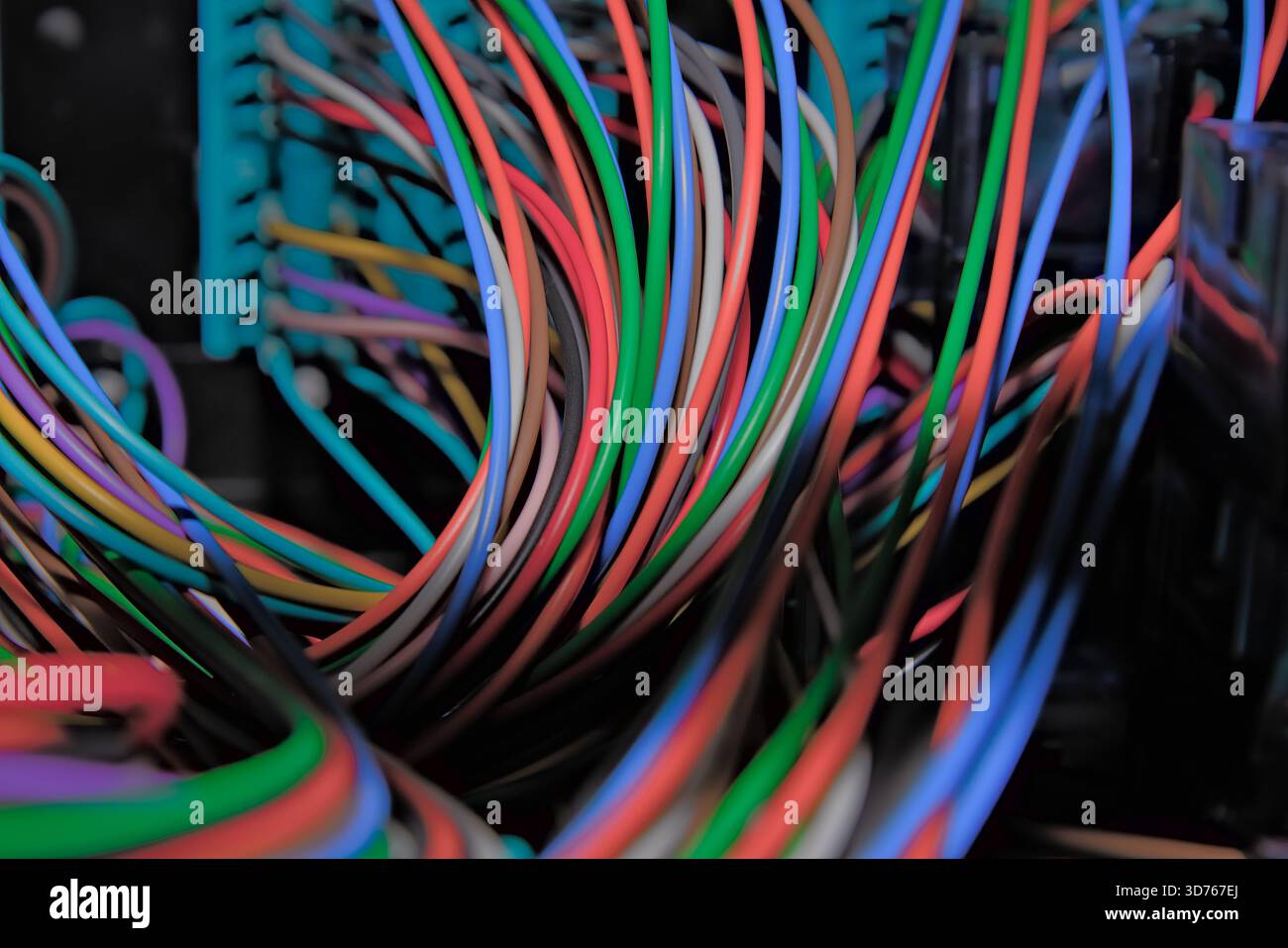 Colorful data center fiber optic cables Stock Photo - Alamy