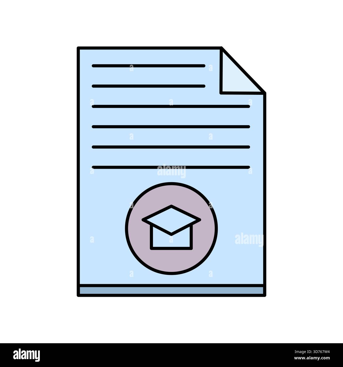 Education file icon. Diploma paper symbol. Degree certificate Vector ...