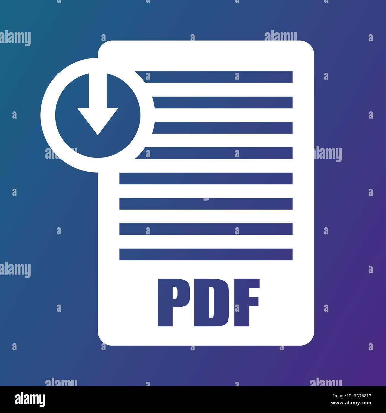 PDF file icon. Document download symbol. Data format Vector. File arrow sign. EPS 10. Stock Vector