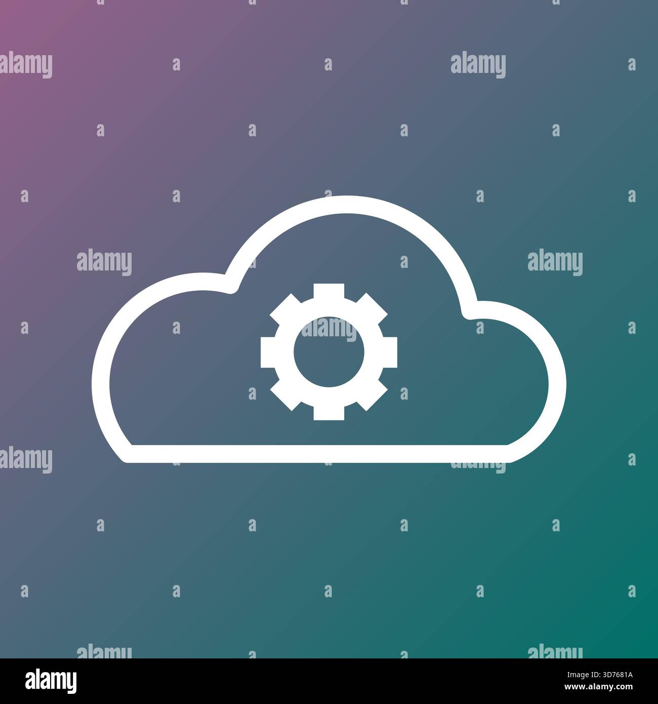 Cloud gear icon. Data setting symbol. Server process Vector. Web storage. EPS 10. Stock Vector