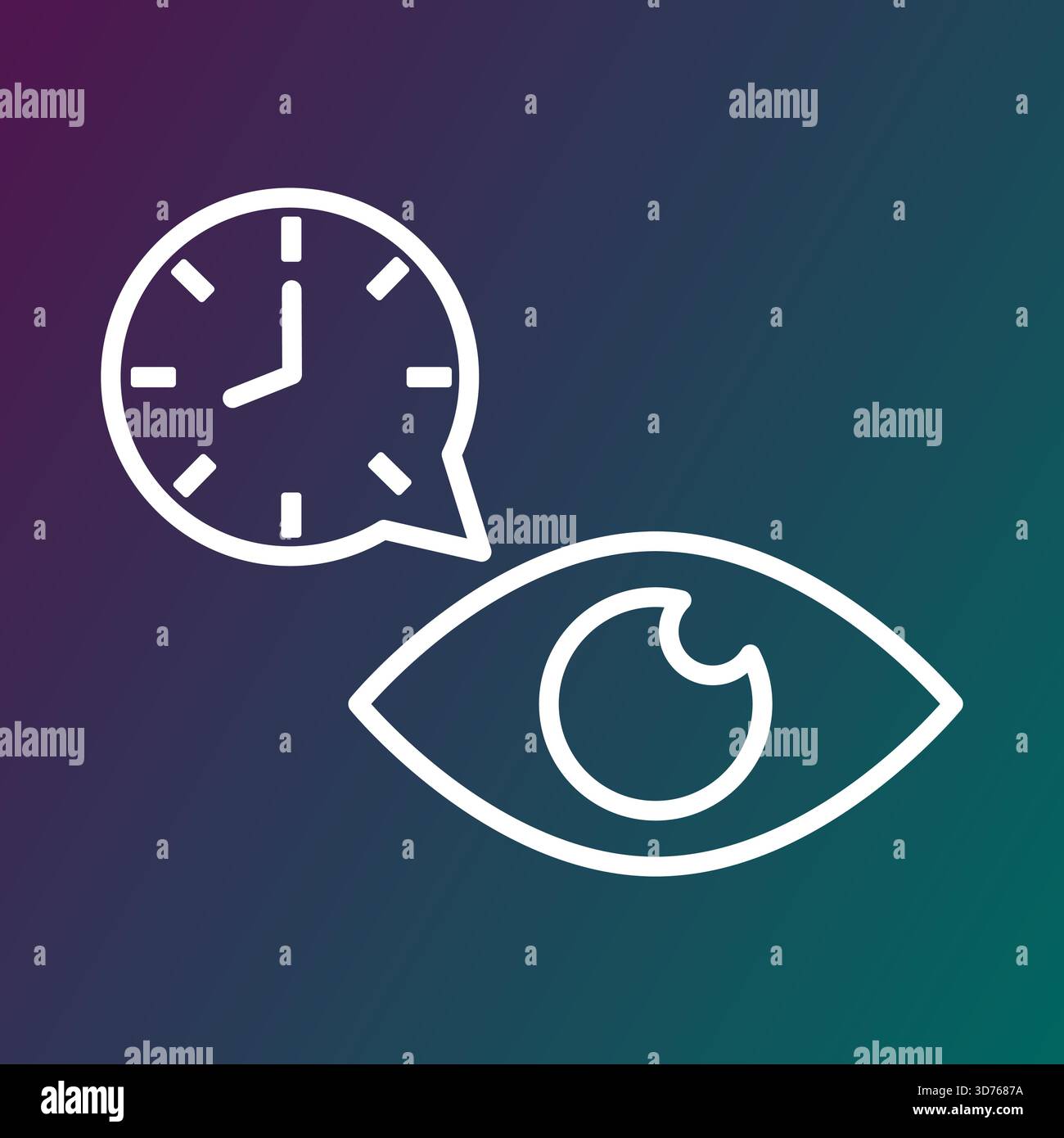 Time clock icon. Vision eye symbol. Watch look Vector. Timer view. EPS ...