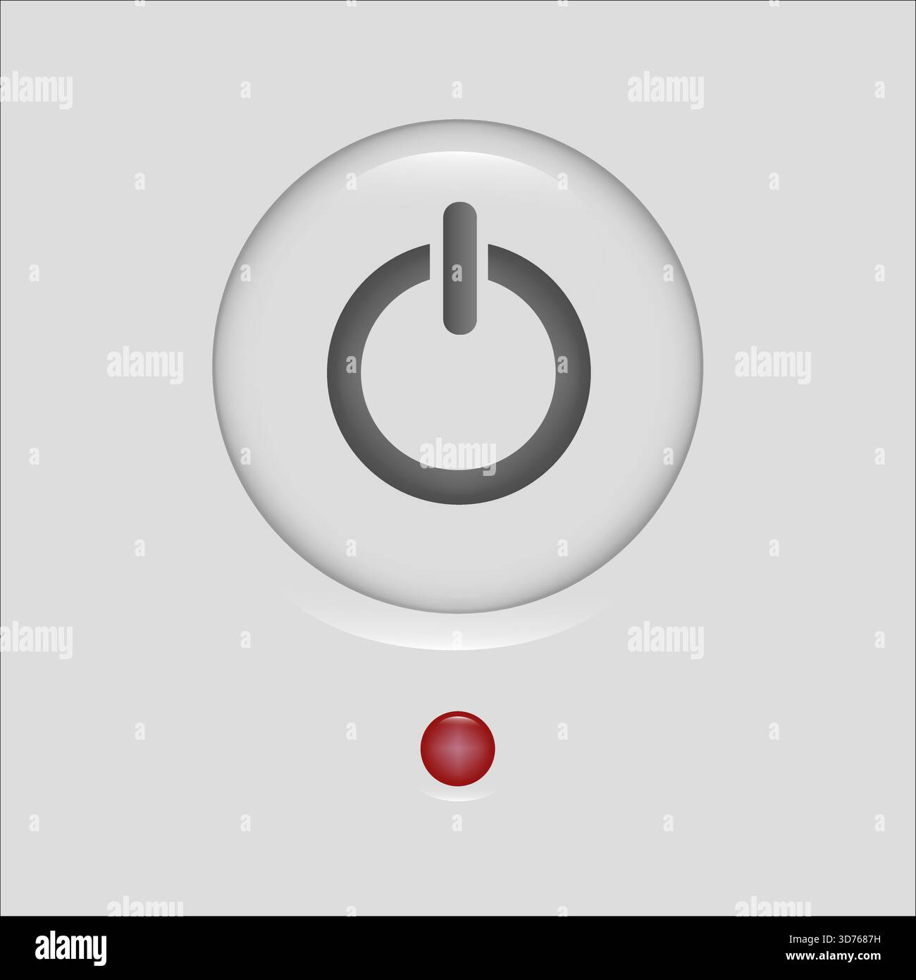 Power button icon. Red status indicator. Circular control Vector symbol ...