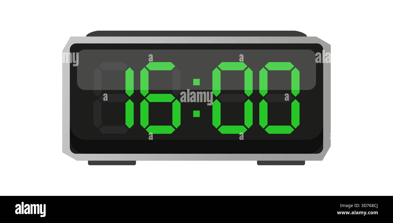 Digital Alarm Clock Sixteen Hours Time Time 16 00 Green Numbers digital-alarm-clock-sixteen-hours-time-time-16-00-green-numbers