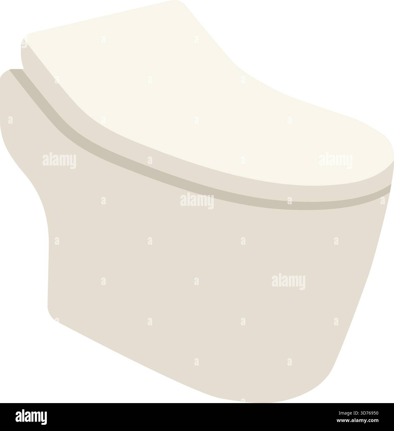 A smooth contemporary toilet bowl shown in side profile with soft blue outline for a sanitary theme Stock Vector