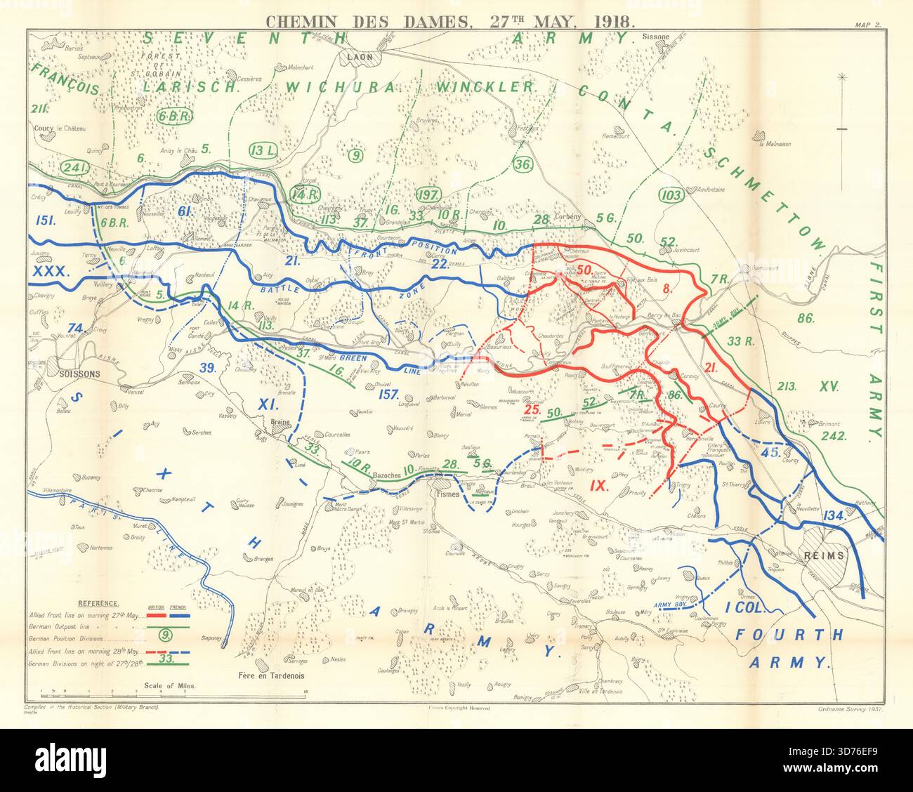 Third Battle of the Aisne. Chemin des Dames, 27 May 1918. WW1 1939 old ...