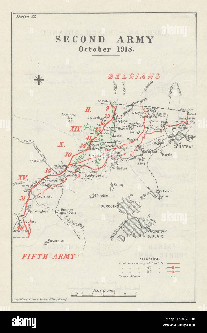 Flanders Offensive. Second Army, 15 October 1918. First World War 1947 ...