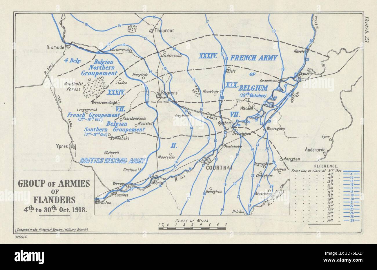 Flanders Offensive. Group of Armies of Flanders, 4–30 October 1918. WW1 ...