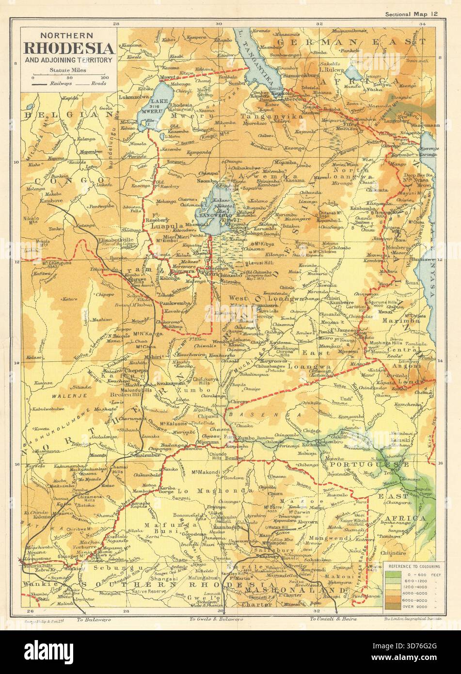 Northern Rhodesia & Adjoining Territory. Zambia. SAMLER BROWN 1914 old ...