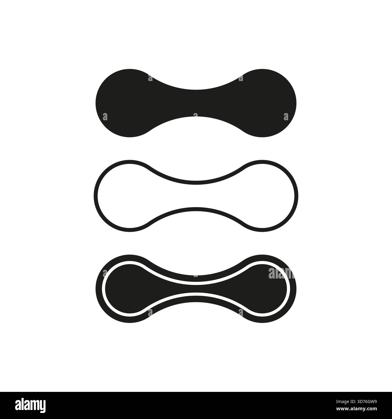 Abstract organic shapes. Simple black forms. Connected element Vector ...
