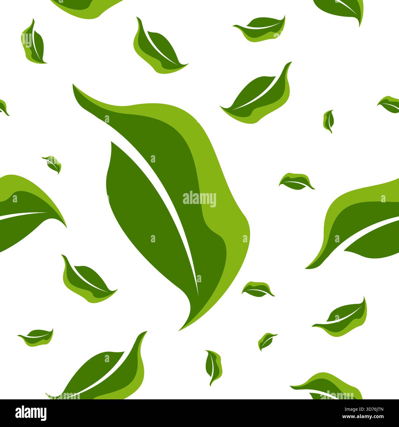 Abstract Leaves Seamless Pattern Design. Tea Leaf Background Stock Vector