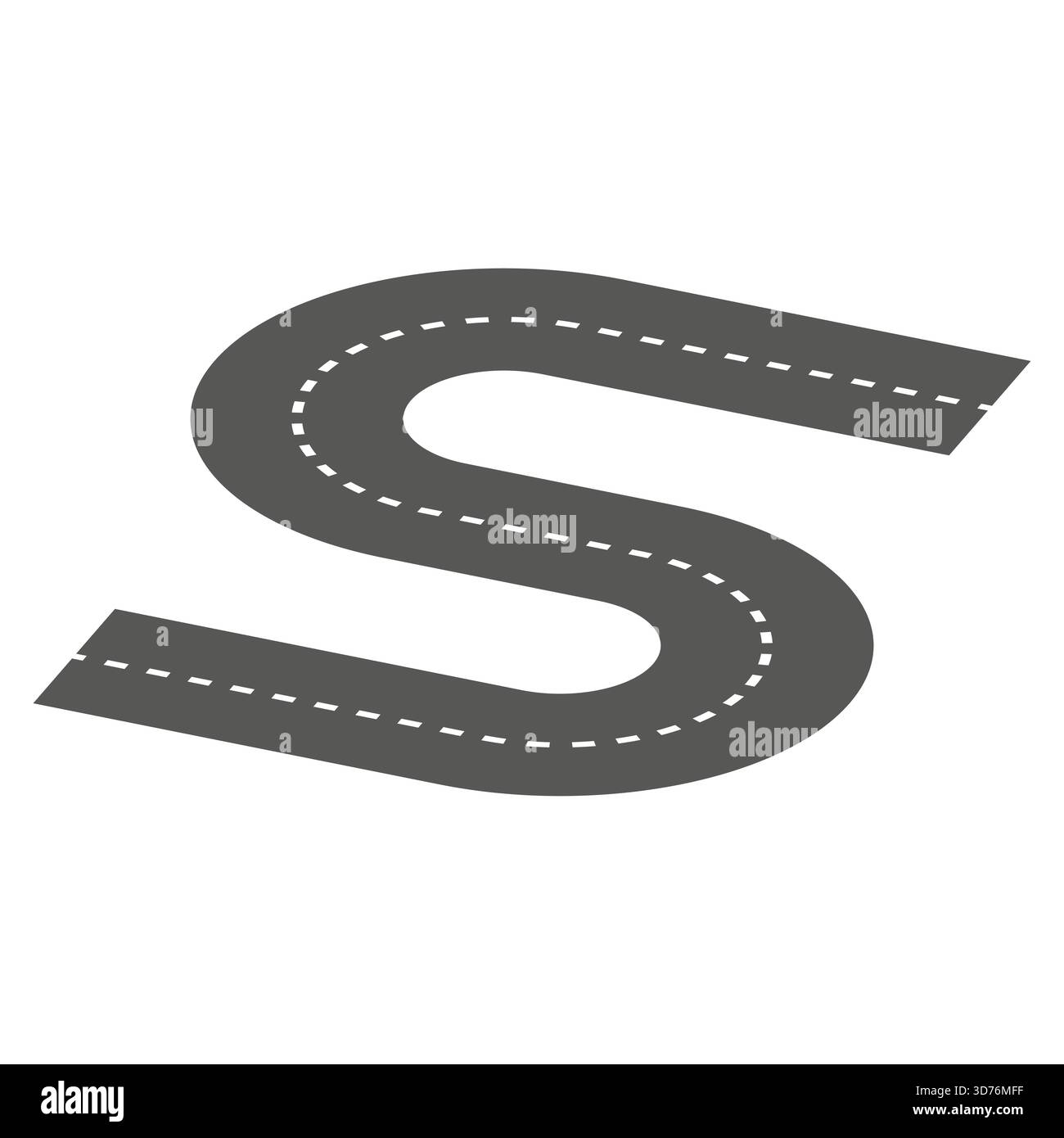Winding road icon. Curvy path symbol. S shape Vector. Transport route ...