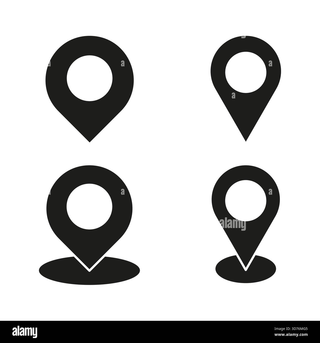 Map pin icon. Location pointer symbol. Navigation element Vector. Simple address figure. EPS 10. Stock Vector