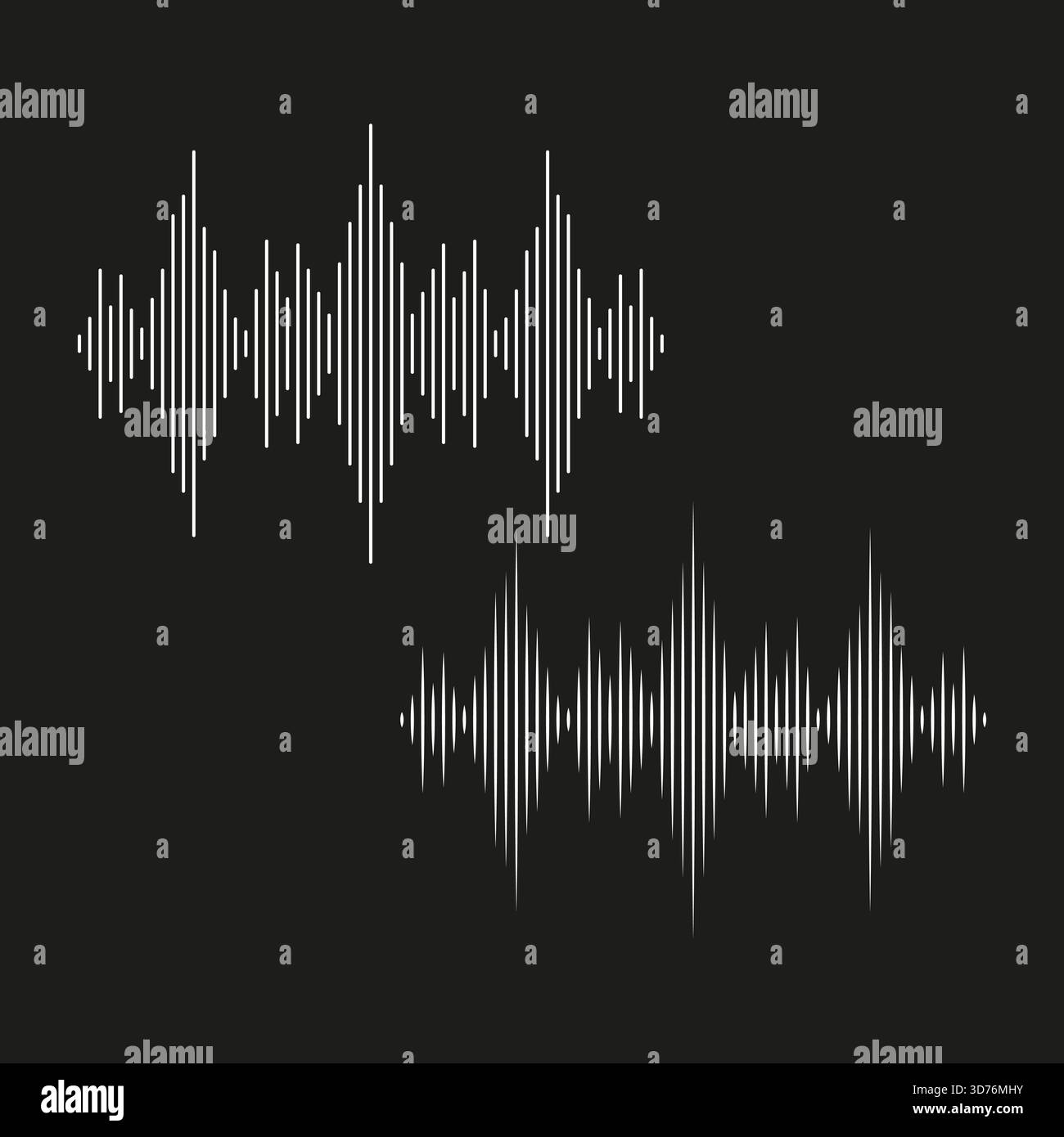 Audio wave shapes. Music frequency elements. Dynamic equalizer Vector ...